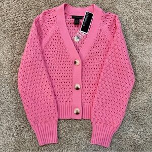 NWT Design 365 Pink Cardigan Sweater, Size Medium